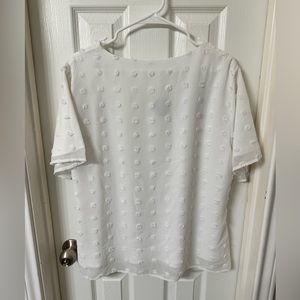 White polka dot top